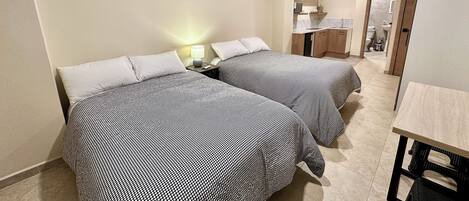 1 bedroom, Egyptian cotton sheets, premium bedding, down duvets