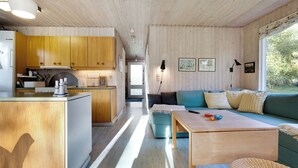 TV, fireplace - Scenic summer house on Langeland (Humble)