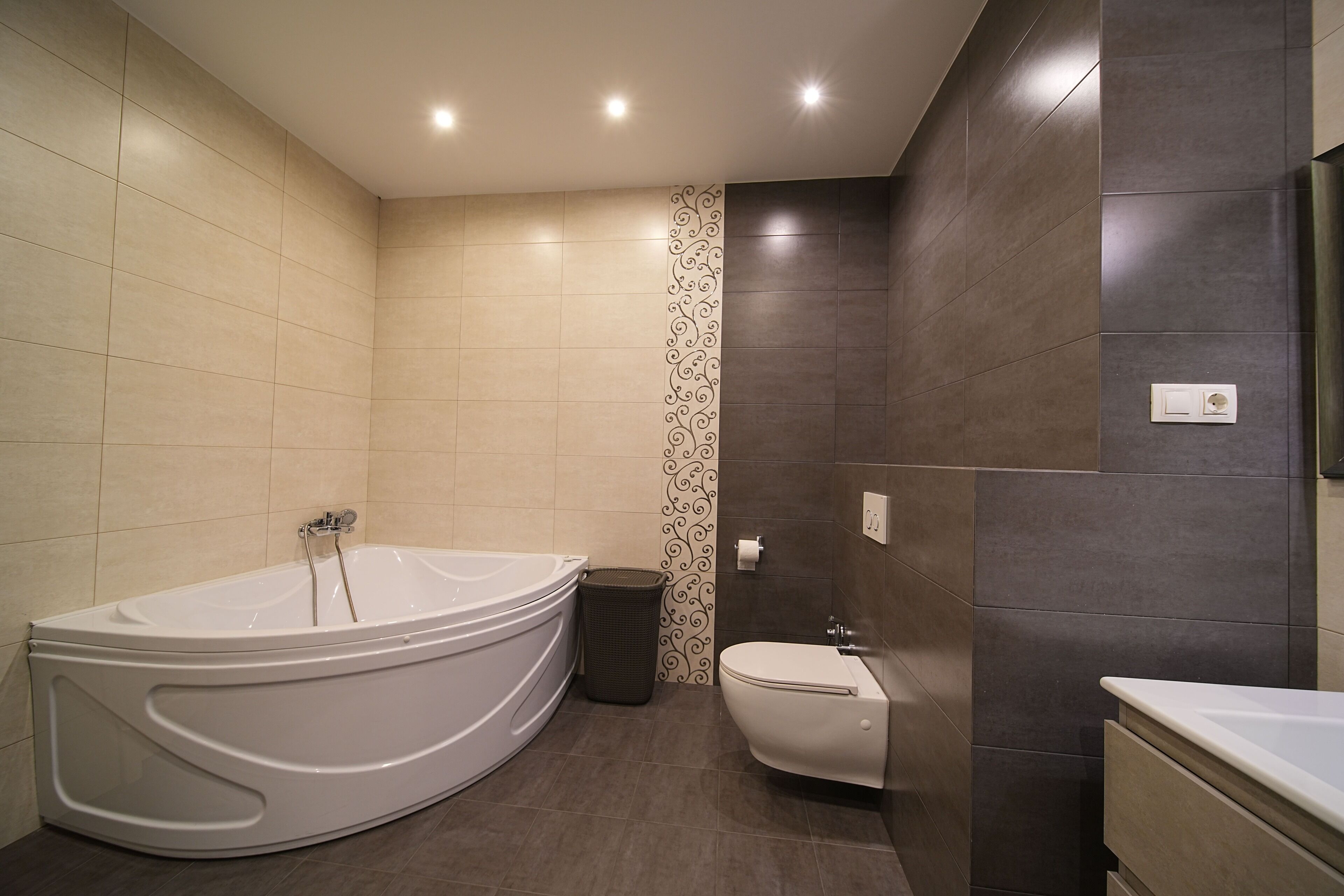 Regadera, secadora de cabello, bidet, toallas 