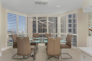 Condo, 3 Bedrooms | Dining - 50 Shades Of White - Gullwing #805 - 6620 Estero Blvd 3 Bedroom Condo by RedAwning (Fort Myers Beach)