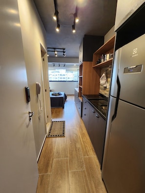 Studio | Private kitchen | Fridge, microwave, stovetop, blender