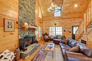 Interior - On-site Waterfall! Cabin Near Blue Ridge Pkwy (Ennice)