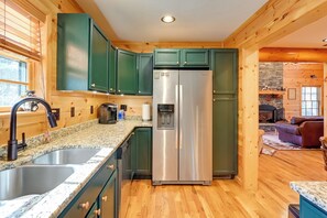 House (3 Bedrooms) | Interior - On-site Waterfall! Cabin Near Blue Ridge Pkwy (Ennice)