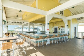 Outdoor dining - 2nd Row Retreat, Elevator, Beach & Bay Views, All Bedrooms w/ Deck Access (Galveston)