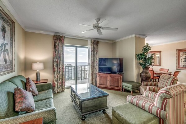 Smart TV, fireplace, DVD player, ping pong