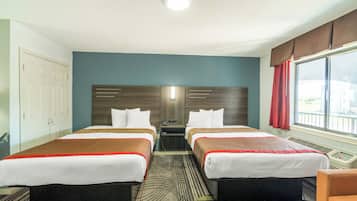 Standard Room, 2 Queen Beds, Non Smoking | Desk, iron/ironing board, free WiFi, bed sheets