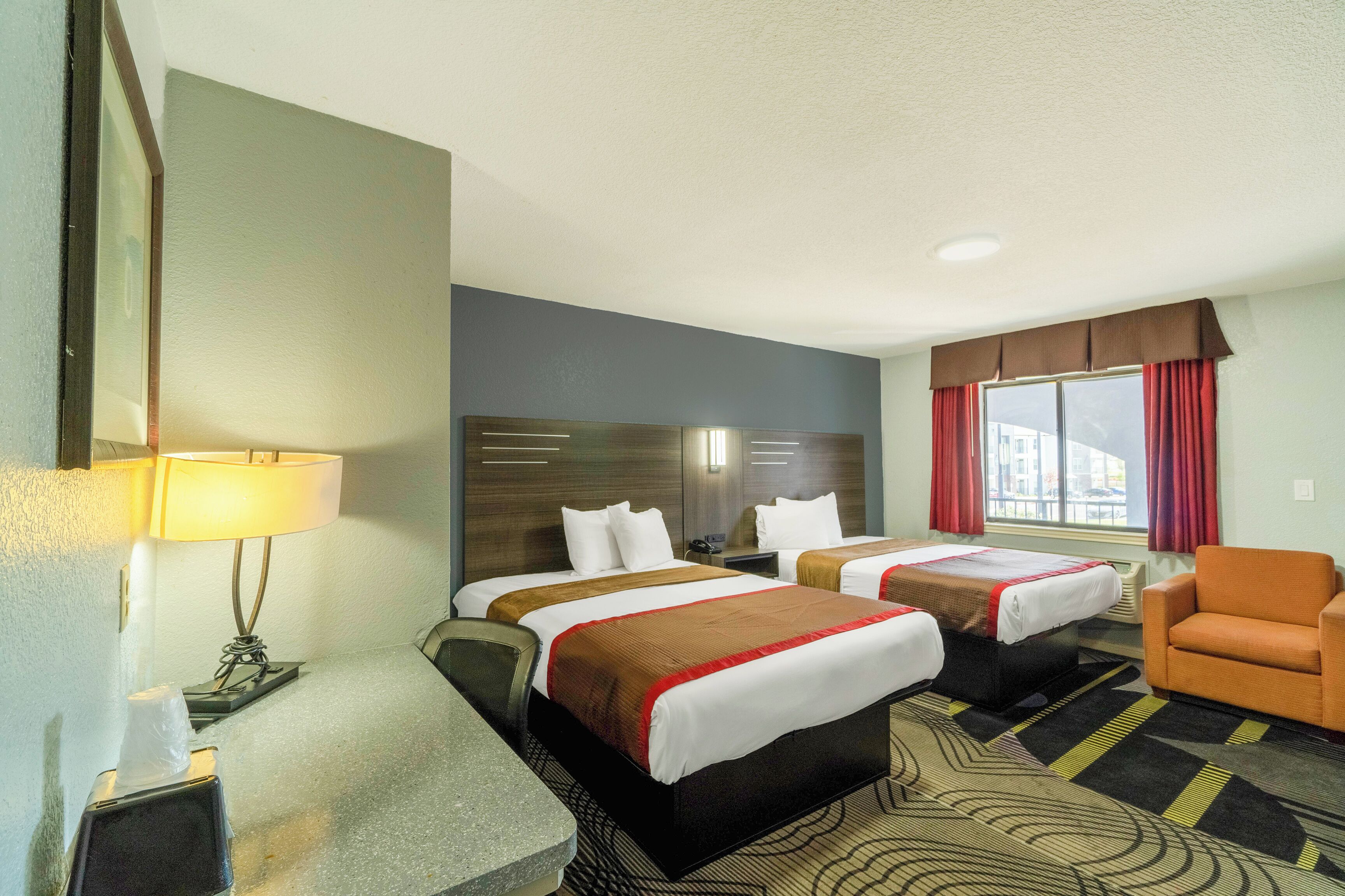 Standard Room, 2 Queen Beds, Non Smoking | Desk, iron/ironing board, free WiFi, bed sheets