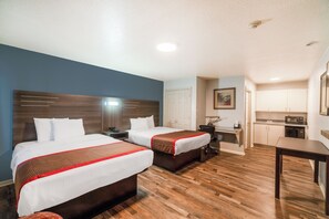 Standard Room, 2 Queen Beds, Smoking | Desk, iron/ironing board, free WiFi, bed sheets