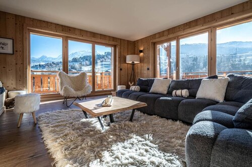 Le Tiki Mont Blanc Jaccuzi et vue Mont Blanc