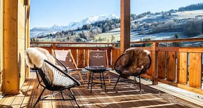 Le Tiki Mont Blanc Jaccuzi et vue Mont Blanc