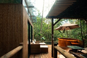 Cabaña superior | Área de sala de estar