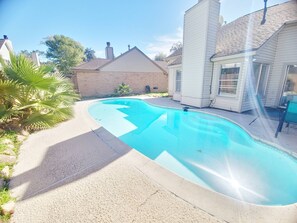 Ferienhaus, 3 Schlafzimmer, eigener Pool, Poolblick | Pool | Außenpool