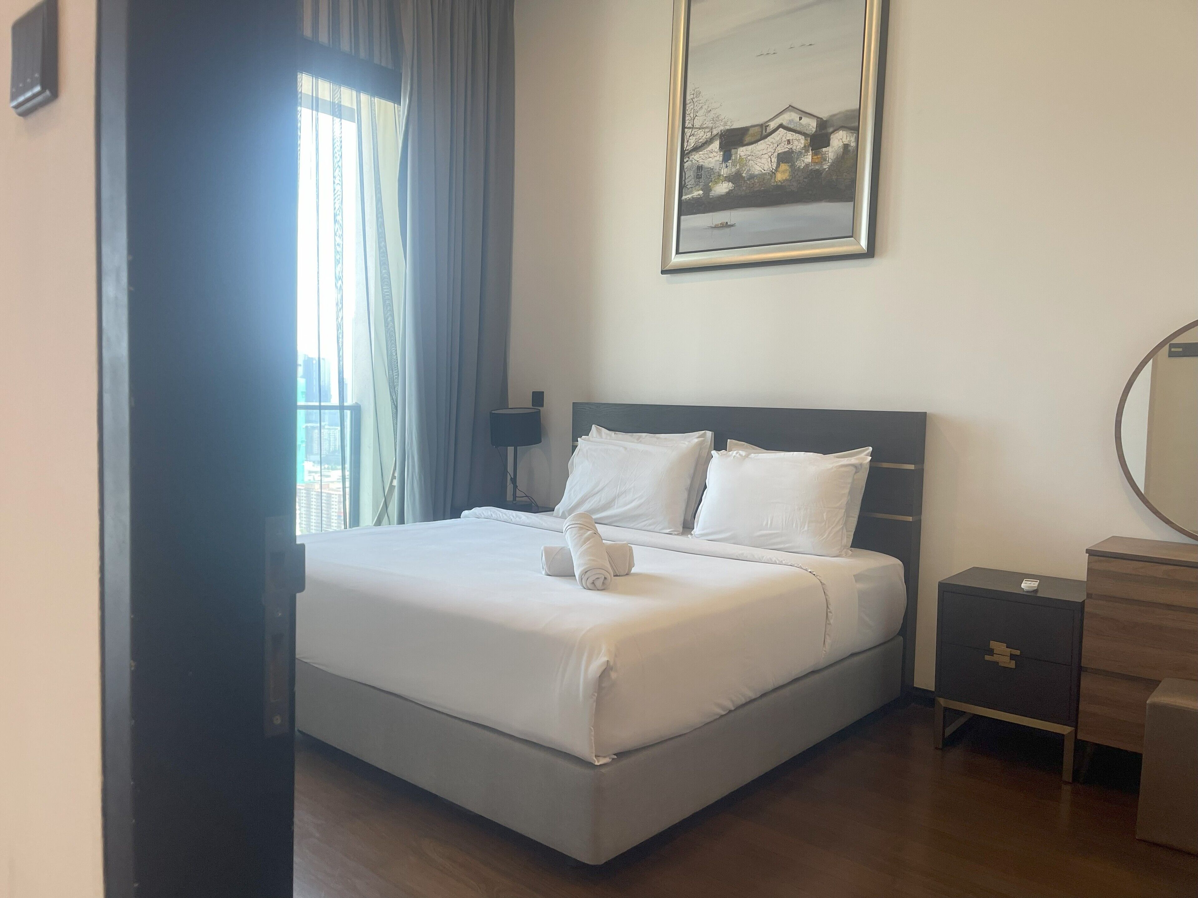 Căn hộ Cao cấp, 3 phòng ngủ | Bộ đồ giường cao cấp, nệm cao su hoạt tính (memory foam) 