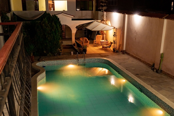 Outdoor pool, open 9:00 AM to 9:00 PM, free cabanas, sun loungers