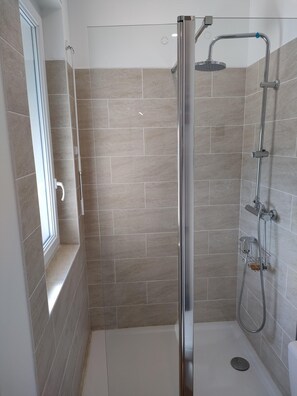 Hair dryer, towels, toilet paper