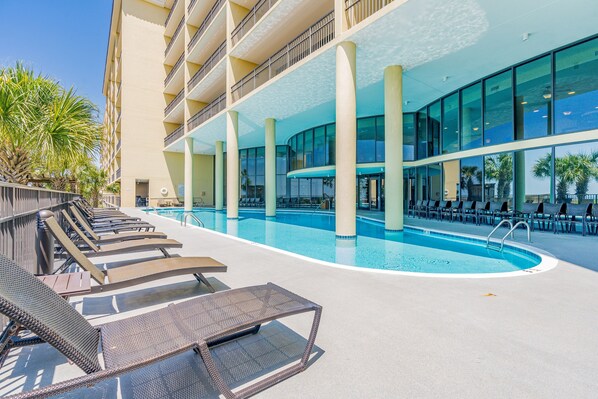 Indoor pool - Sunlit beach condo with pool, hot tub, & amazing view - steps to the sand (Dauphin Island)