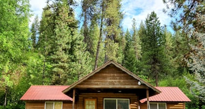 Comfortable Riverside Retreat on 4 acres in secluded Lowman Idaho. Sleeps 45+.