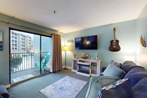 TV - Oceanfront condo steps from the beach with resort amenities, balcony, & AC (Myrtle Beach)