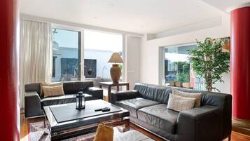 TV, DVD player, stereo