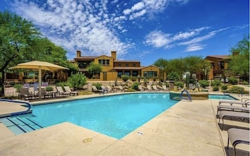 We are poolside in an amazing community.