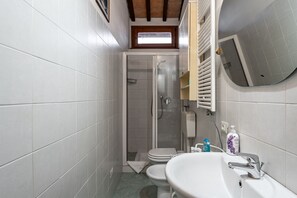 Dusche, Haartrockner, Bidet, Handtücher