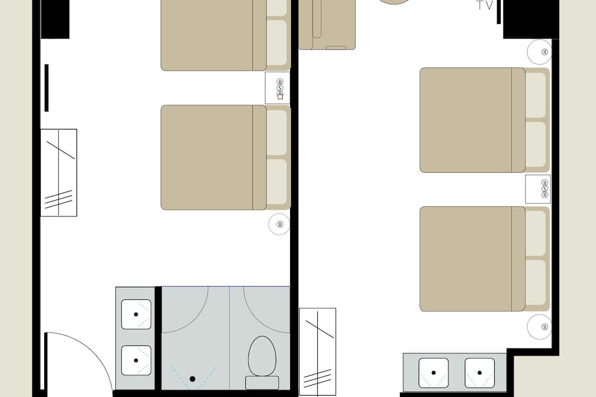 Apartament panoràmic, 2 dormitoris, habitacions connectades, vistes a la ciutat | Plànol de la planta