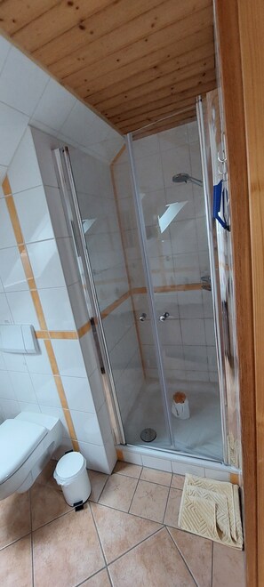 Suihku, hiustenkuivaaja, pyyhkeet