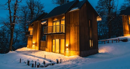 Luxury in nature: Mountain villa with views of the Lanin Volcano.
