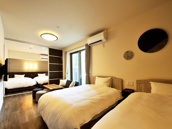 1 室のベッドルーム、デスク、WiFi (無料)、ベッドシーツ