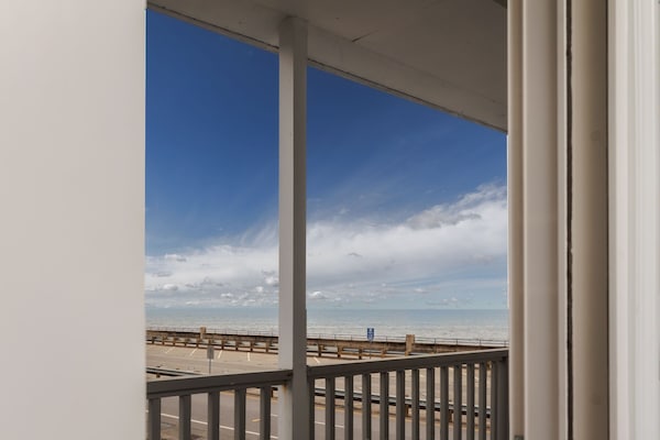 Ocean views from inside the sliding glass doors.