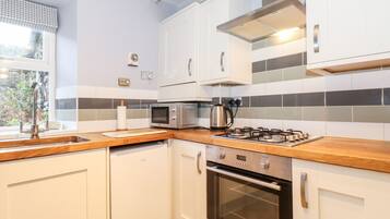 Fridge, dishwasher, electric kettle, toaster