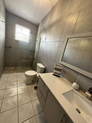 Dusche, Haartrockner, Bidet, Handtücher