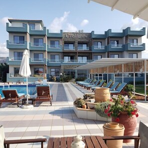 Pool - Gorgeous Sea and pool Views  2bedroom 2bath apt for 4-6 walk to beach. (Anissaras Parodos Smyrnis)