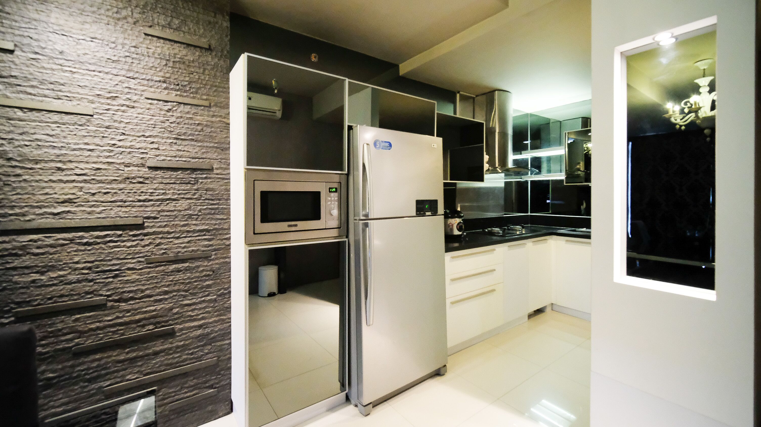 Apartment | Private kitchen | Full-size fridge, stovetop