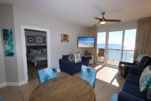 Smart TV, DVD player - Sunrise Oasis – 2BR Gulf-Front Getaway | Balcony • Pools • Pier Park Nearby (Panama City Beach)