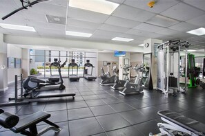 Fitness facility - Spacious Beachfront Retreat,
Family Friendly,
Free parking/Free Public Trolley (Miami Beach)