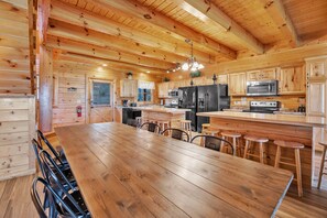 Cabin, Multiple Beds, Hot Tub, Mountain View (Smoky Mountain Bearadise) | Private kitchen - Cabin w/ Theater, Games & Hot Tub! Sleeps 30! (Sevierville)