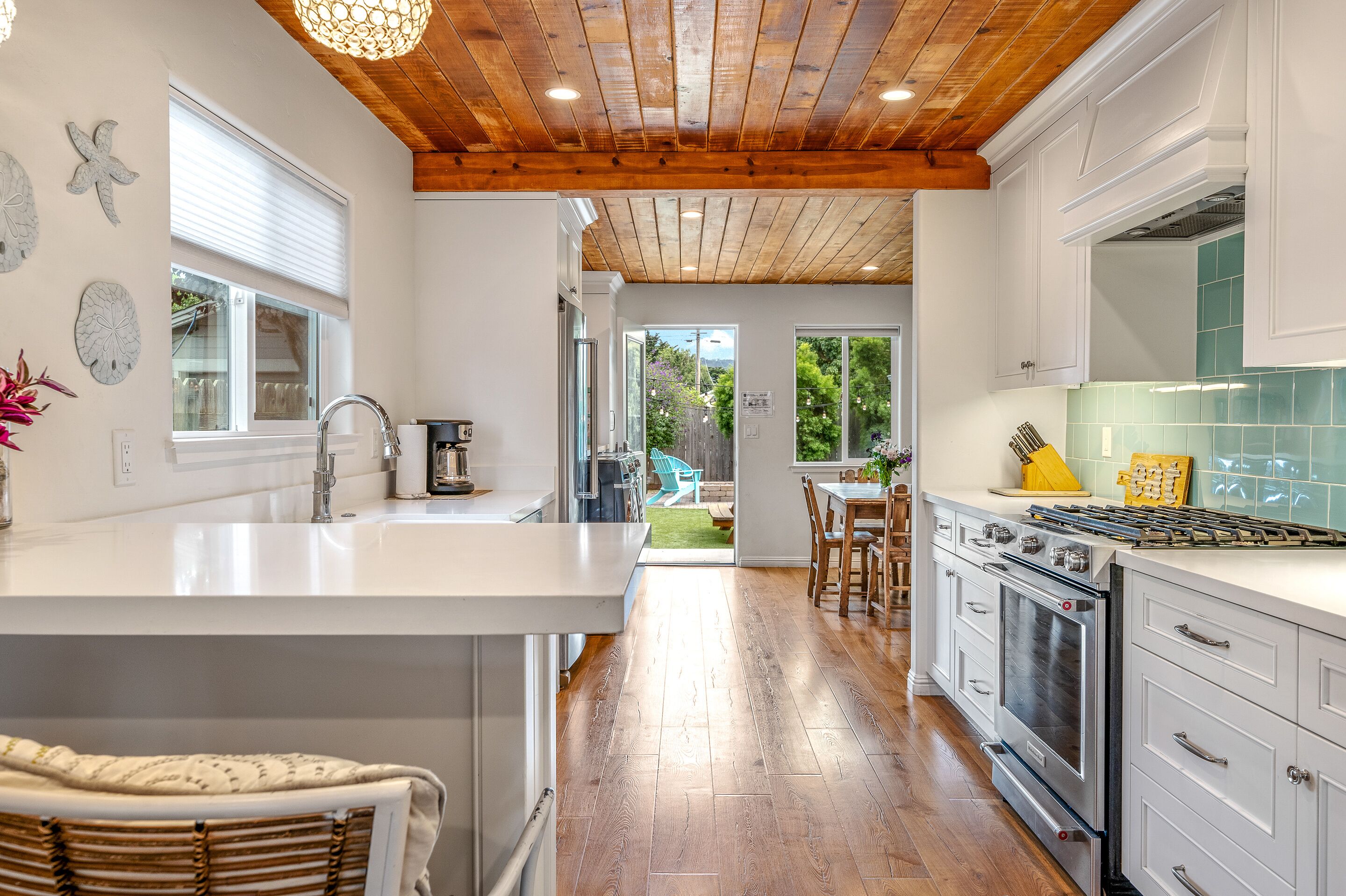 House, 2 Queen Beds, Patio, Garden View (Cottage by the Seaside) | Private kitchen | Fridge, microwave, oven, stovetop