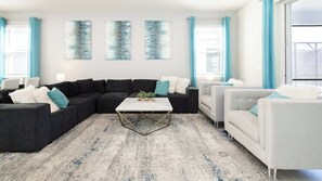 House, Multiple Beds, Pool Access, Pool View (A Little Galaxy Far Far Away) | Living area | 42-inch flat-screen TV with digital channels - A Little Galaxy Far Far Away (Davenport)