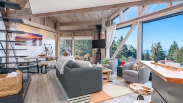 Cottage, 1 Tempat Tidur King dengan tempat tidur Sofa, akses ke kolam renang, pemandangan samudra | Interior