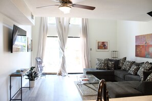 Condo, 1 Queen Bed, Patio | Living area | TV - Louisiana Style (Little Rock)