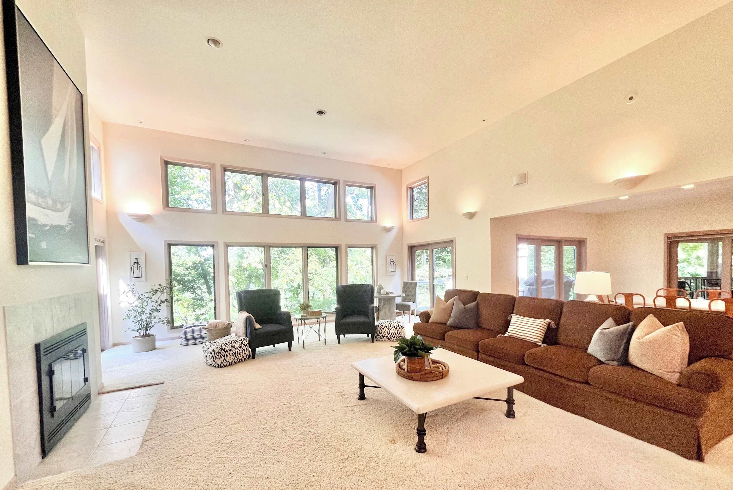 House, Multiple Beds, Hot Tub, Golf View (Work Hard Play Hard) | Living area | 42-inch flat-screen TV with digital channels, fireplace