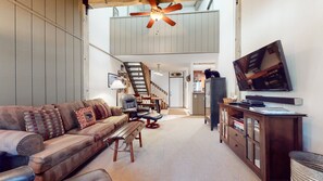 Condo, Multiple Beds, Patio, Mountain View (Escape to The Summit ) | Living area - Escape to The Summit - Pool & HT Next Door (Mammoth Lakes)