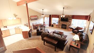 Condo, Multiple Beds, Balcony, Mountain View | Living area | TV, fireplace