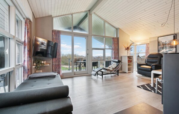 Televisión y chimenea