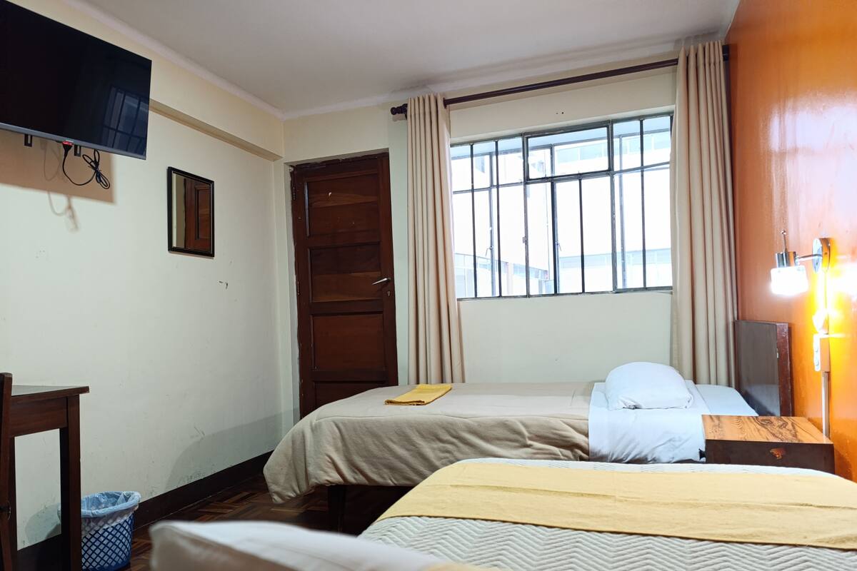 Economy Twin Room, Shared Bathroom | Down comforters, desk, laptop workspace, WiFi (free)