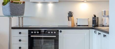 Fridge, oven, stovetop, dishwasher