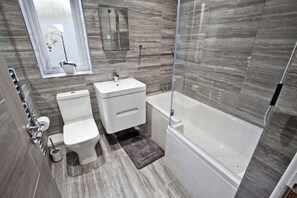 Hair dryer, towels, soap, toilet paper - Contemporary eco home with a twist! (Marton-in-Cleveland)