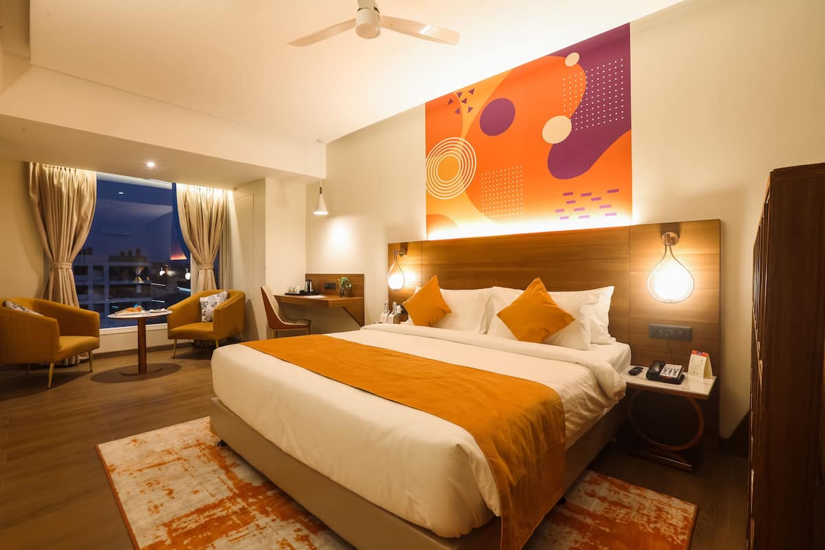 In-room safe, desk, blackout curtains, soundproofing