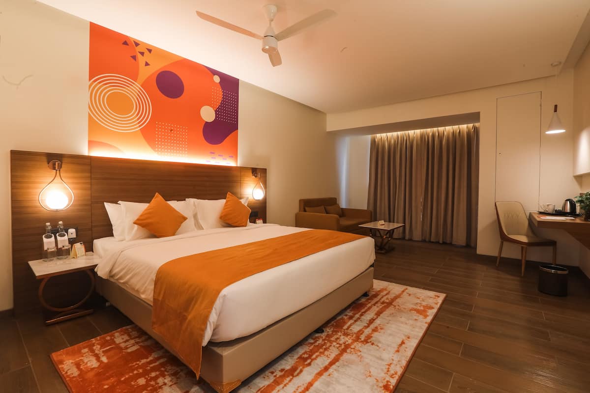 In-room safe, desk, blackout curtains, soundproofing